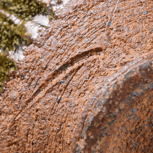 Closeup on stone ceramic teacup